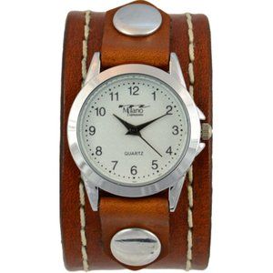 CuffWatches - Women's Equestrian Leather Cuff Watch